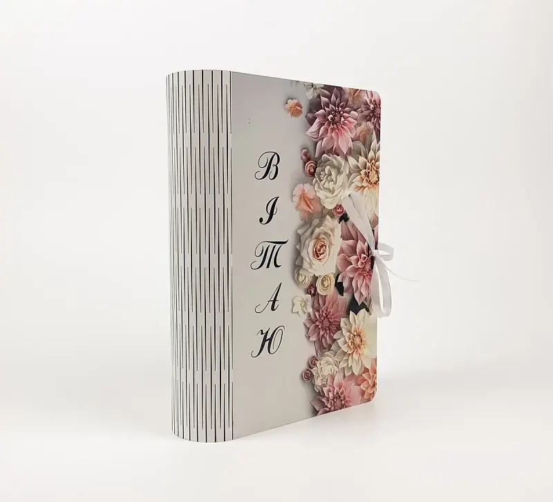 Коробка-книга "Вітаю" з квітами