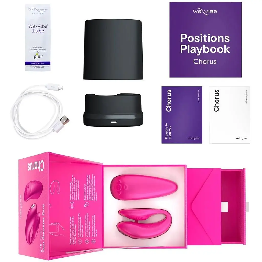 Смарт-вібратор для пар We-Vibe Chorus Cosmic Pink сенсорне керування вібраціями стисненням пульта - фото 7