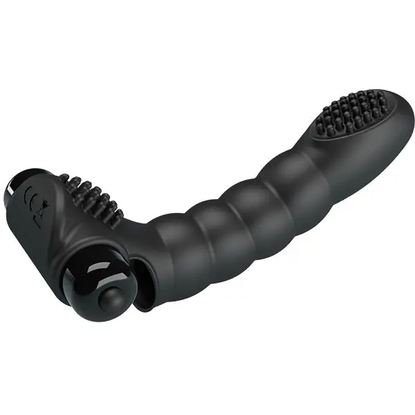 Вібронасадка на палець Pretty Love Alexander Finger Vibrator Black, 13х2.6 см (чорний) - фото 5