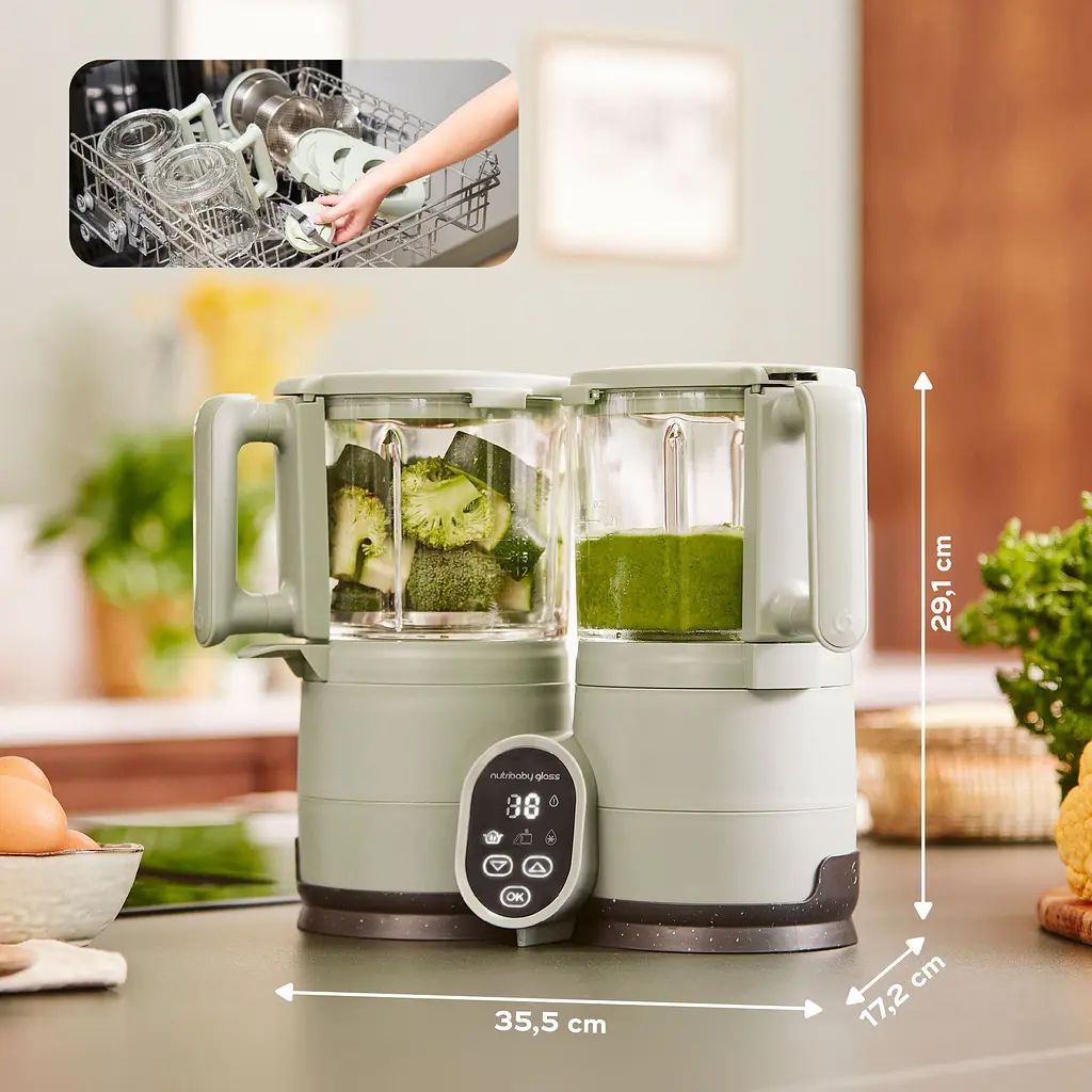 Блендер-пароварка Babymoov Nutribaby Glass селадон зелений (A001138) - фото 6