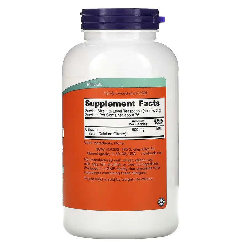 Вітаміни та мінерали NOW Calcium Citrate Powder, 227 грам - фото 2