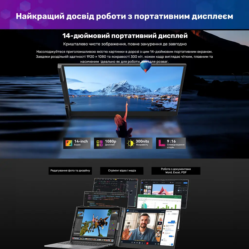 Монітор Blackview Single Screen 14inch (BVSCM6) - фото 9