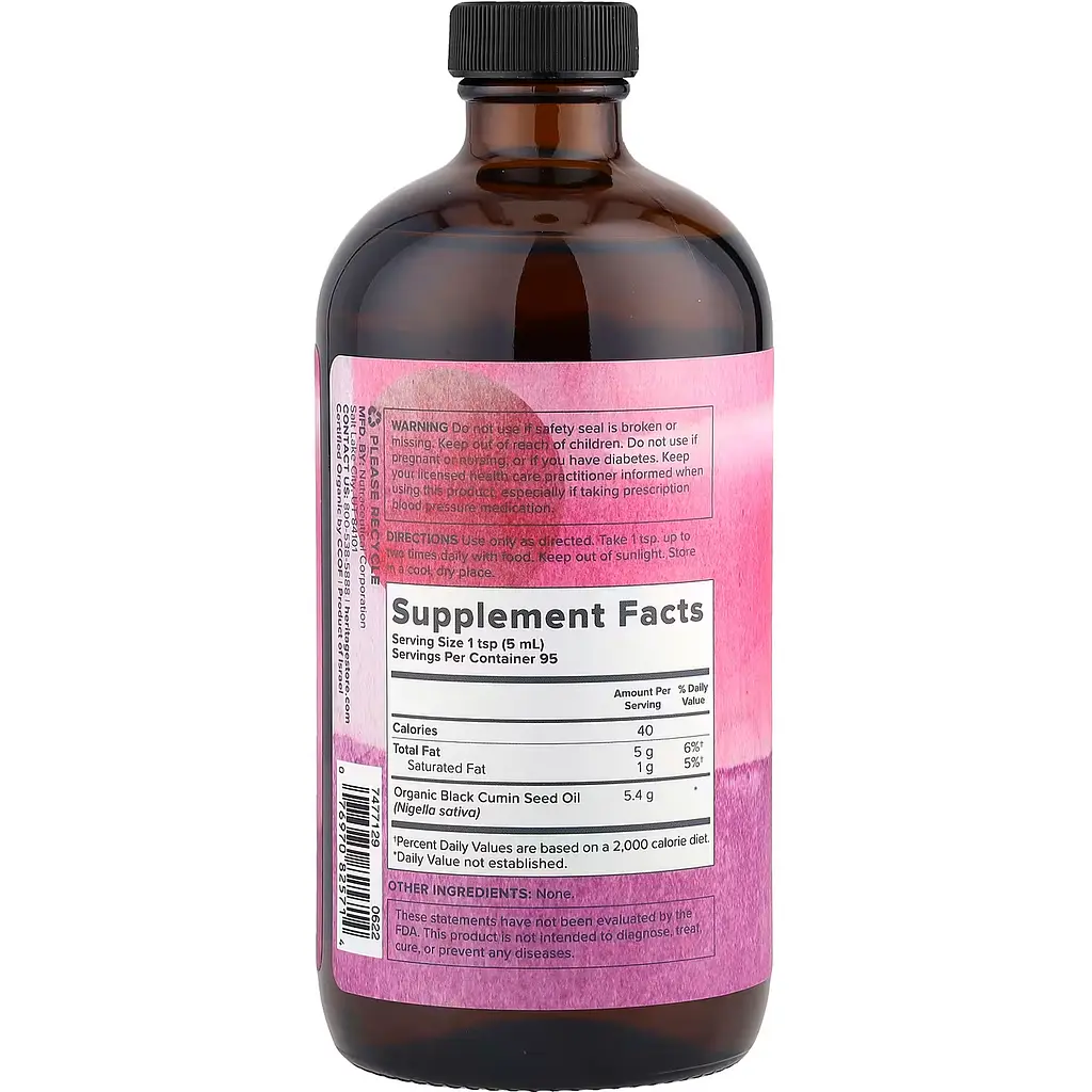 Олія чорного кмину Heritage Store Black Seed Oil 473 мл - фото 2