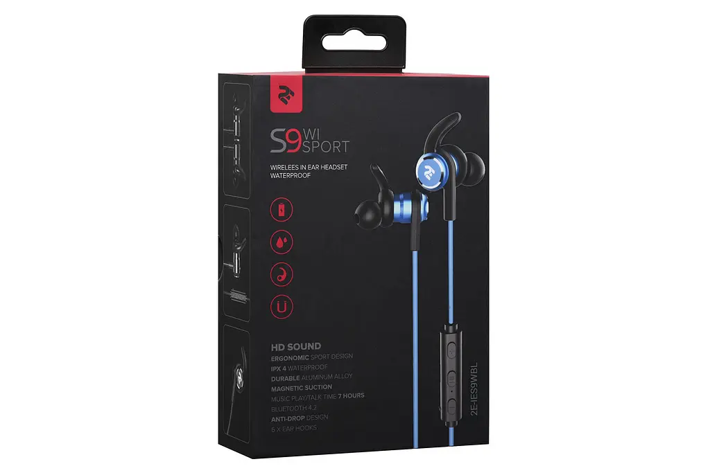 Навушники 2E S9 WiSport In Ear Waterproof Wireless Mic Blue (2E-IES9WBL) - фото 7
