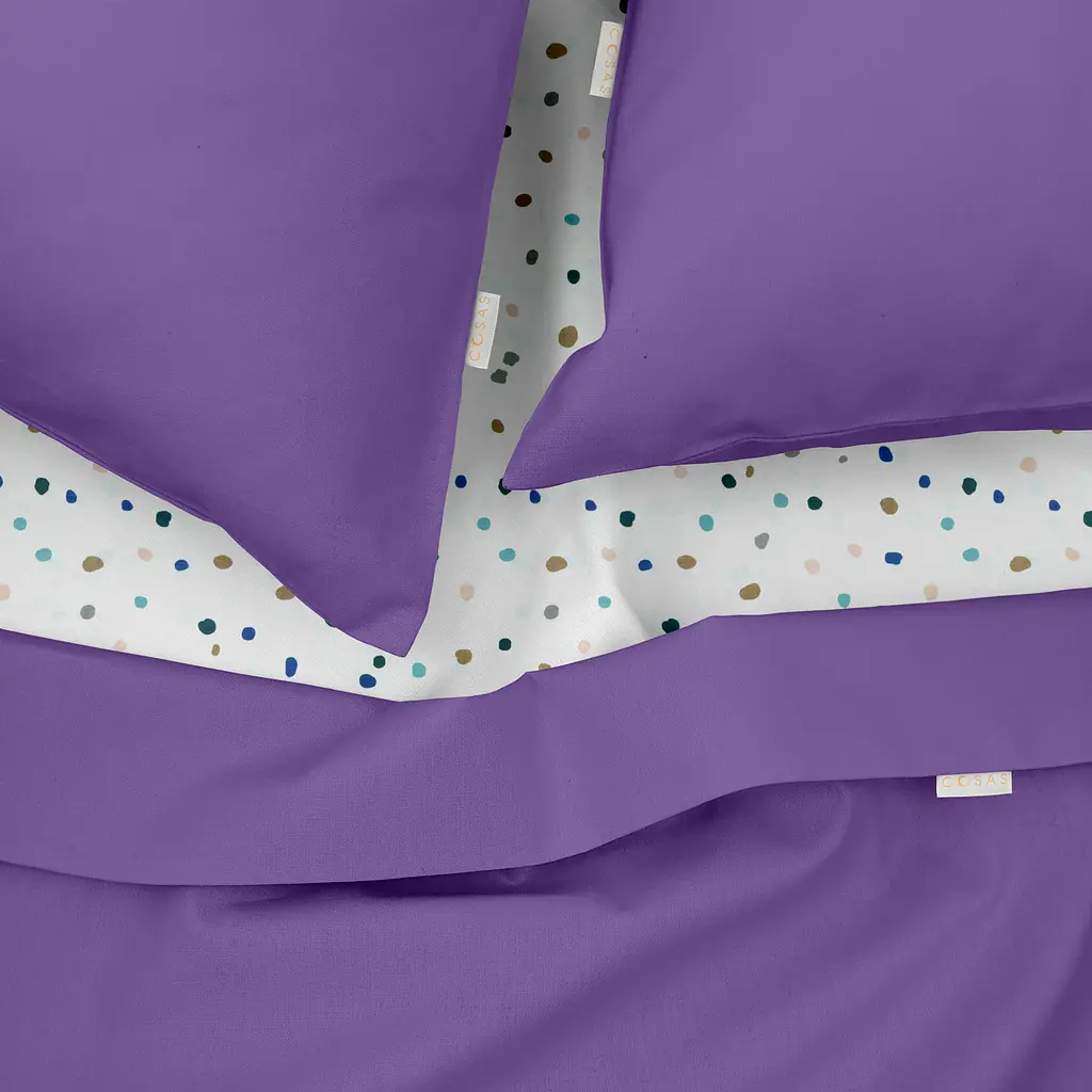 Комплект постільної білизни Cosas сімейний LAVENDER CS1 2 x 160 x 220 см (Ranfors48_PlumLight_ColorBlots_160x2) - фото 3