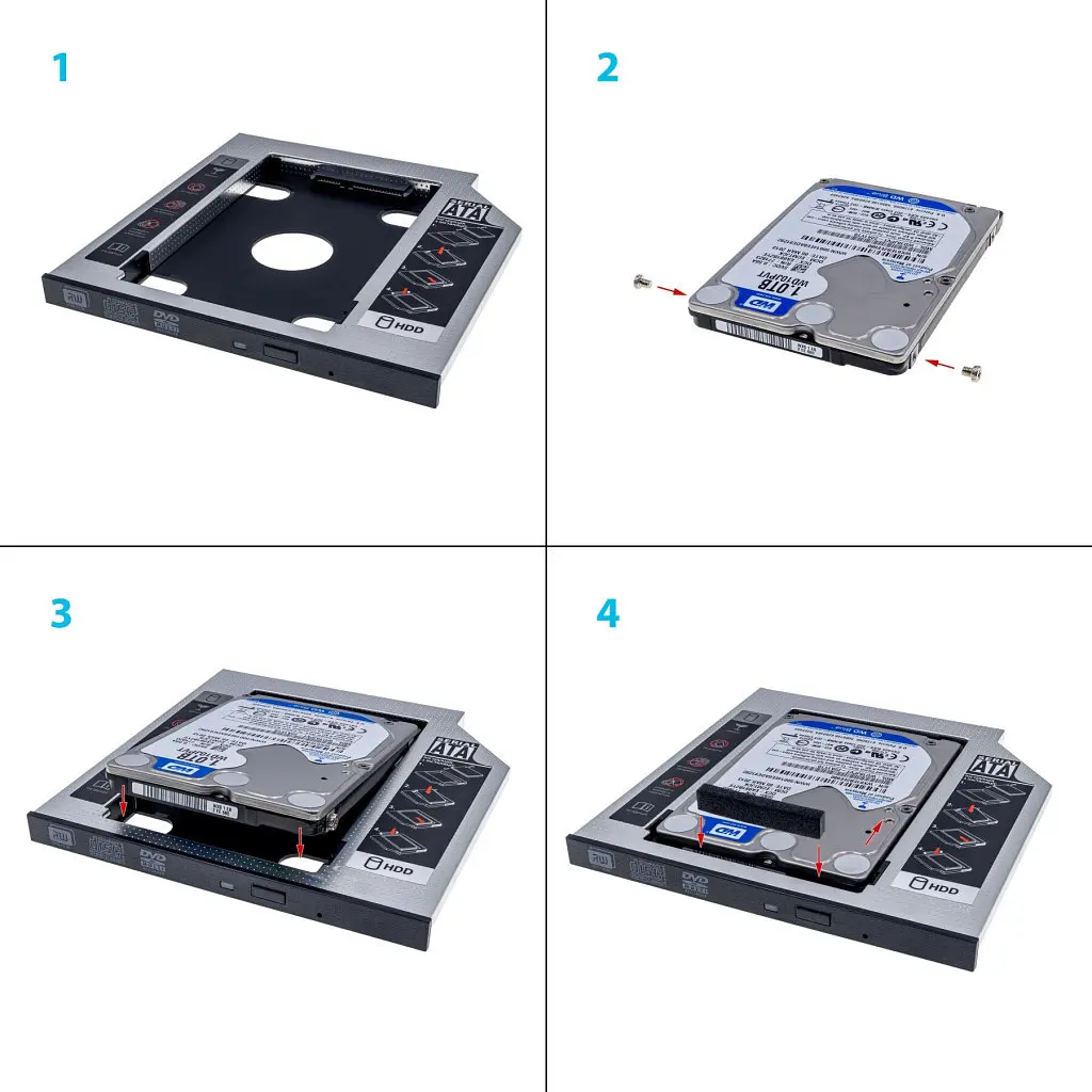 Фрейм-перехідник Grand-X HDD 2,5'' SATA2/SATA3 Slim 9,5mm (HDC-24С) - фото 4