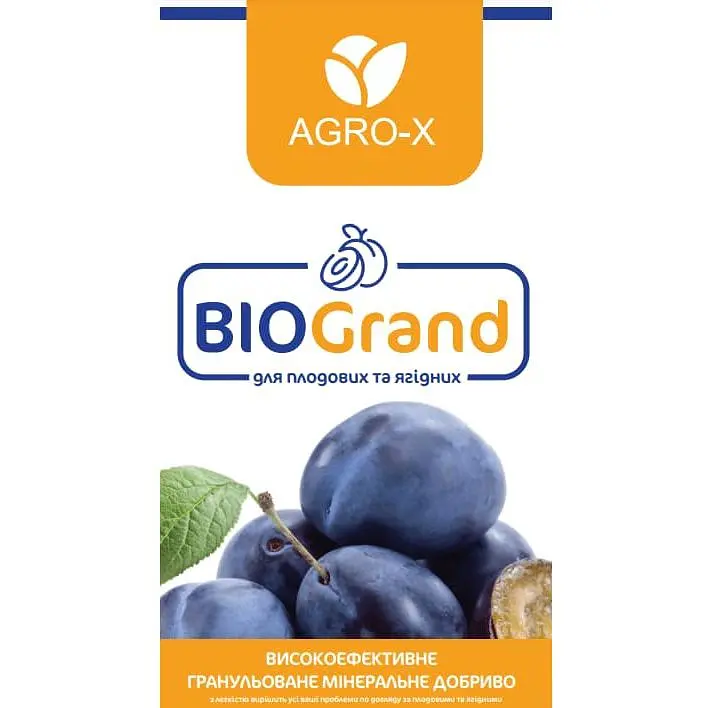 Гранулированное минеральное удобрение Agro-x BIOGrand БИОГранд для плодовых и ягодных 1 кг (47932) - фото 2