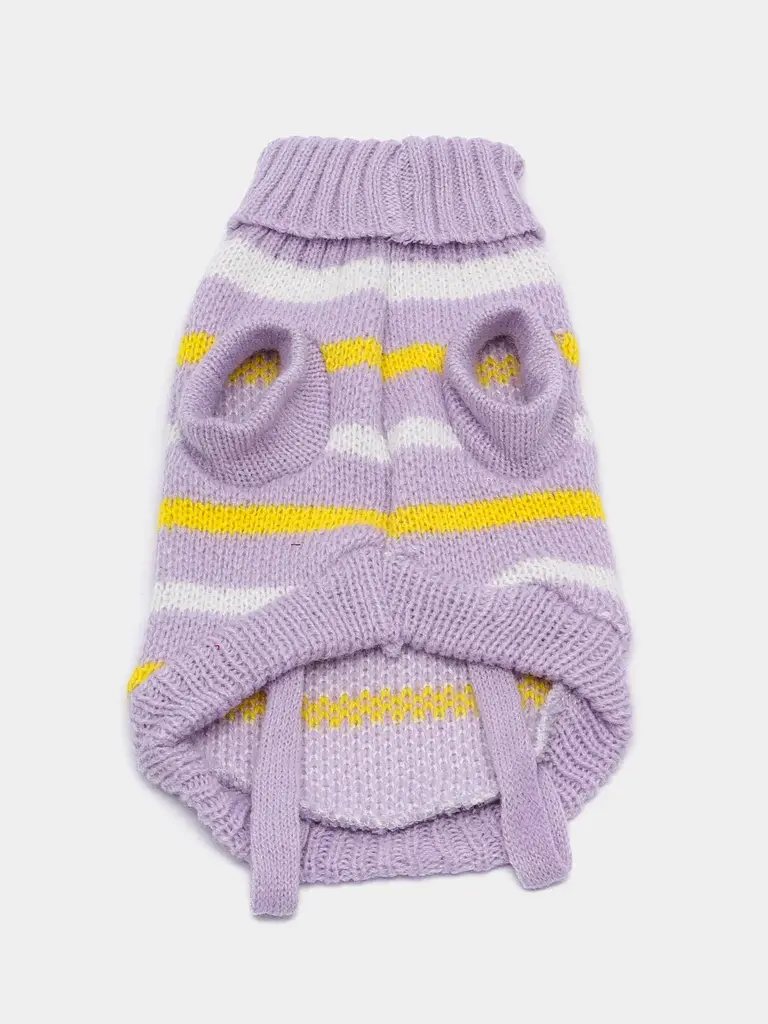 Светр для собак та котів EcoToys Purple Stripe XXL лавандовий A: 38 см B: 38 см C: 22 см 6968 - фото 2