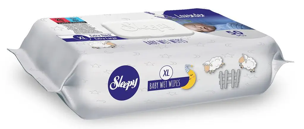 Вологі рушники для дітей Sleepy Extra XL Lavender (21 x 27 см) 50 шт. Великі серветки для зміни підгузка - фото 3