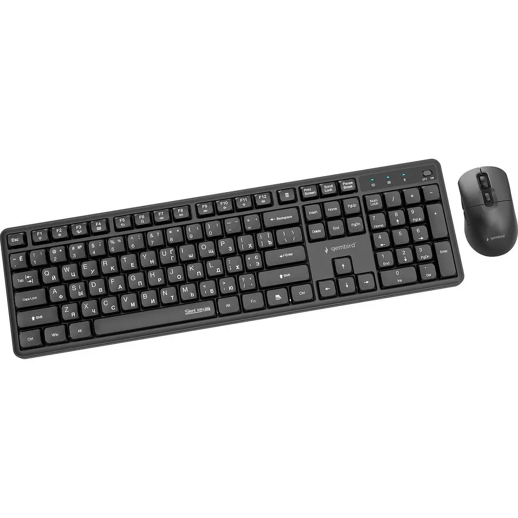 Комплект (Клавіатура та миша) Gembird KBS-WMS-01-CYRL Black (KBS-WMS-01-CYRL) - фото 2