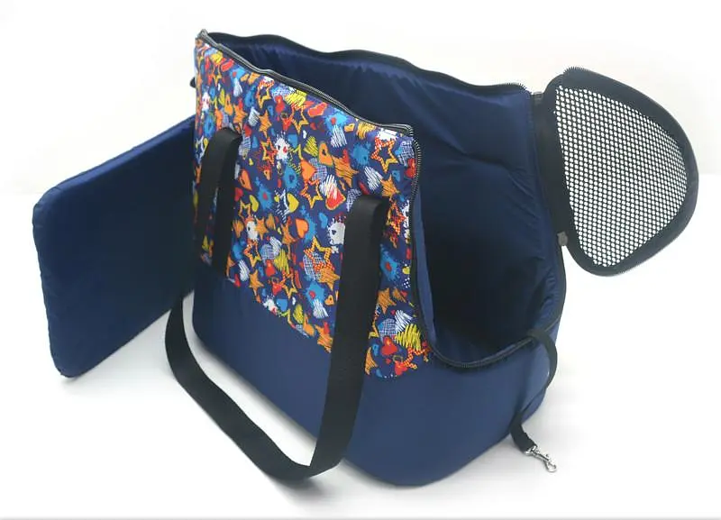 Сумка-переноска для котів та собак Zoo-hunt Лежебока №0 23х35х31 см синя - фото 2