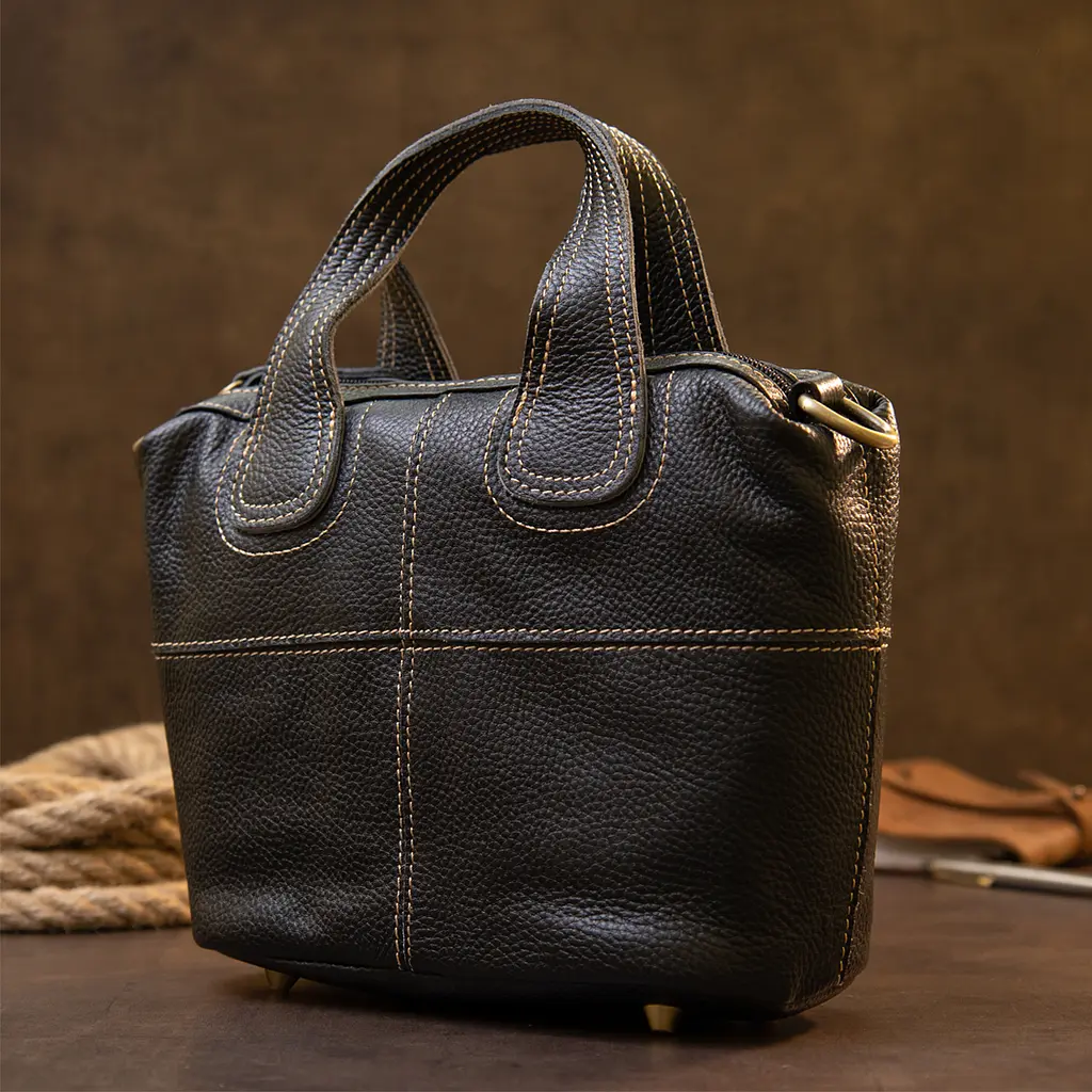 Жіноча шкіряна сумка на блискавці Vintage 25х27х5 см sum0013986 - фото 5