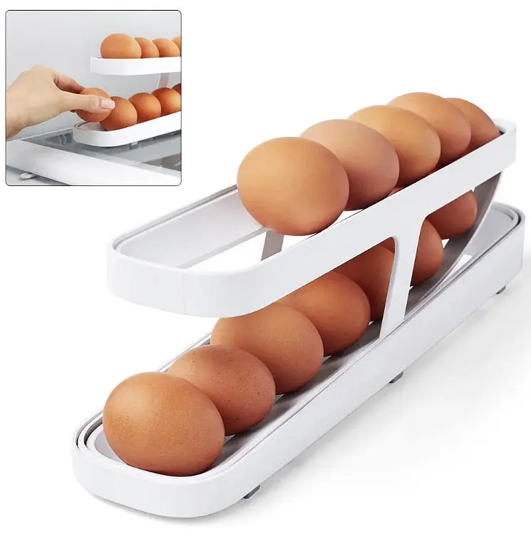 Контейнер для яєць двоярусний Egg Dispenser R93844 органайзер у холодильник два яруси Білий - фото 3