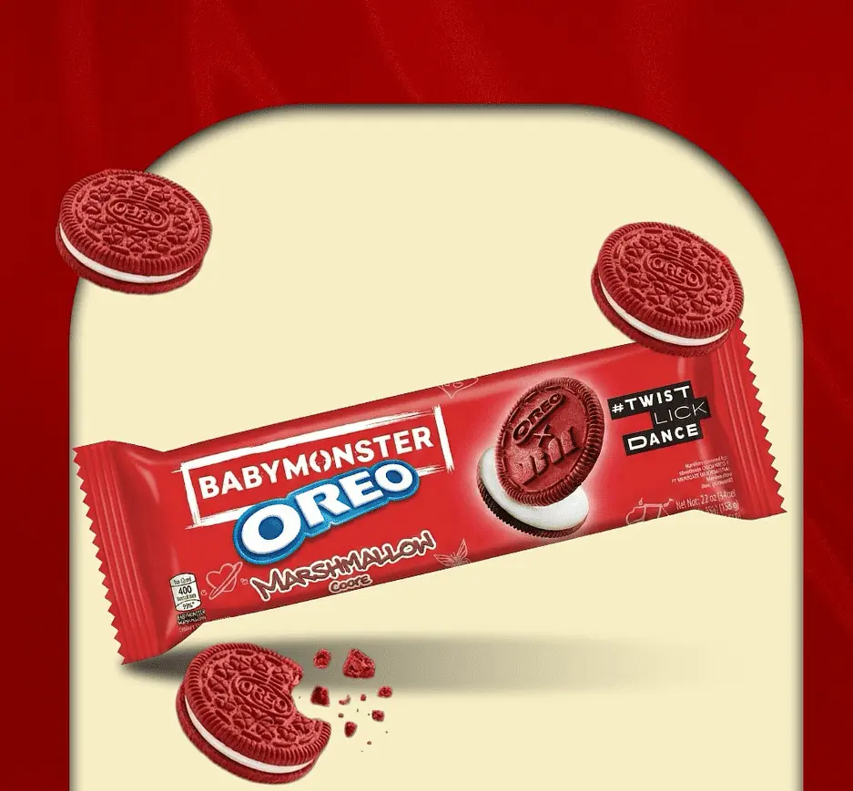 Печиво Oreo BabyMonster Red Sandwich Cookies with Marshmallow 110.4г - фото 4
