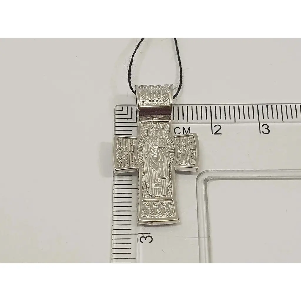 Срібний хрест Харківська ювелірна фабрика Розп'яття Христа і Микола Чудотворець. 3533-Р - фото 4