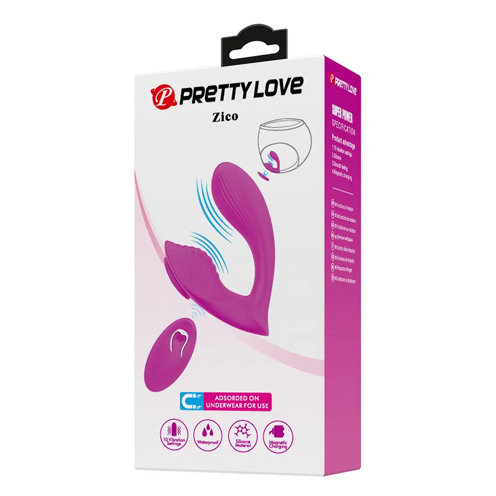Вібростимулятор PRETTY LOVE ZICO, Wireless remote control Memory function 10 vibration functions PRETTY LOVE BW-022101W 102053 - фото 4