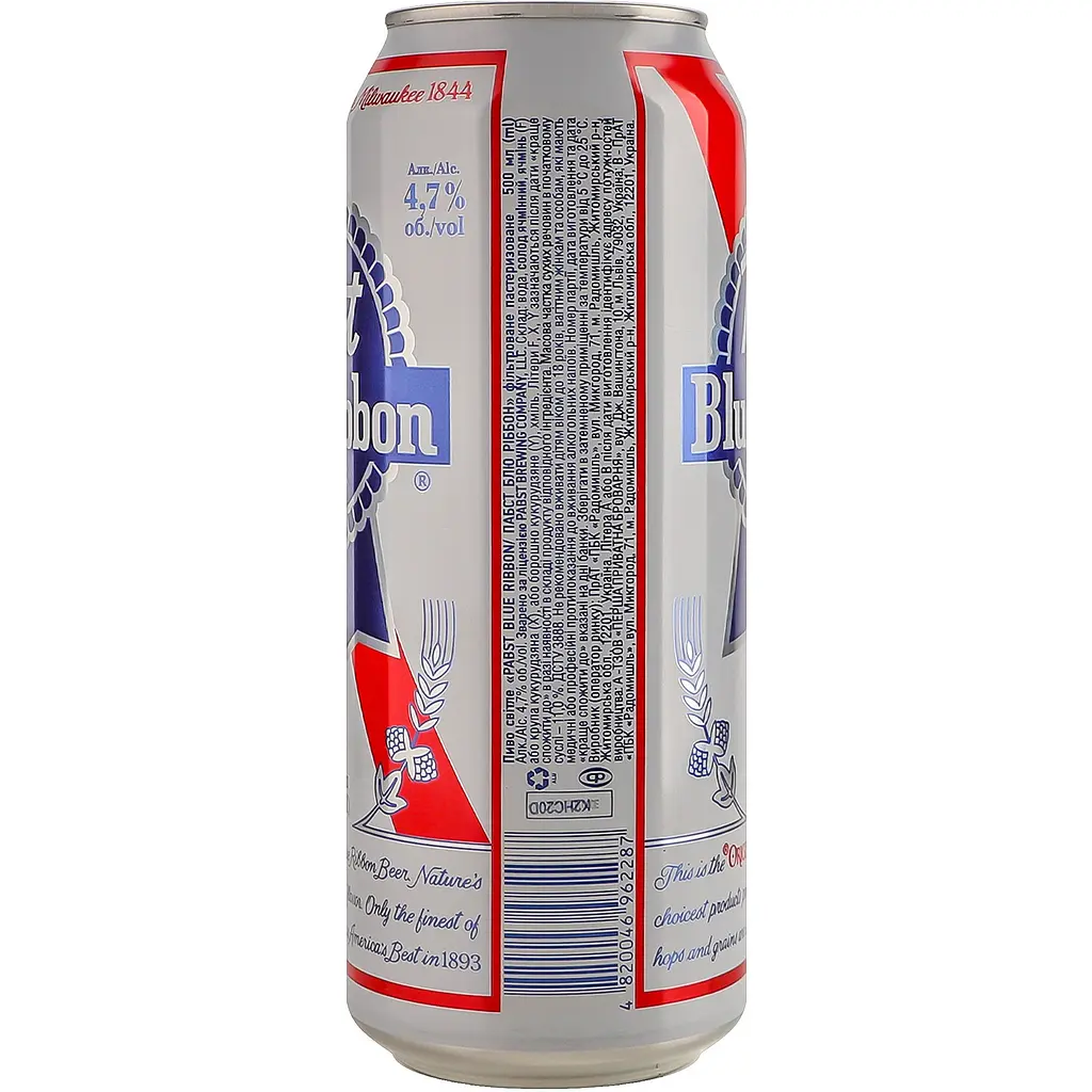 Пиво Pabst Blue Ribbon светлое 0.5л 4.7% ж/б - фото 4