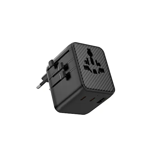 Мережевий фільтр WIWU 25W Warrior GaN Universal Adapter 2C1A Wi-UA011 Чорний - фото 3