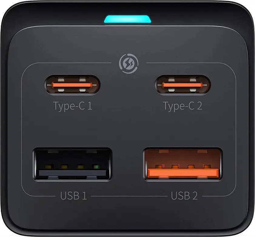 Мережевий зарядний пристрій Baseus GaN3 Pro Desktop Powerstrip 65W + Cable USB-C to USB-C Black (PSZM000901) [85127] - фото 3