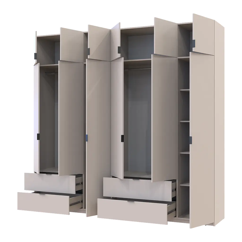 Розпашна Шафа для одягу Doros Лукас Кашемір 3+3 ДСП 255х50х240 (42005112) - фото 2