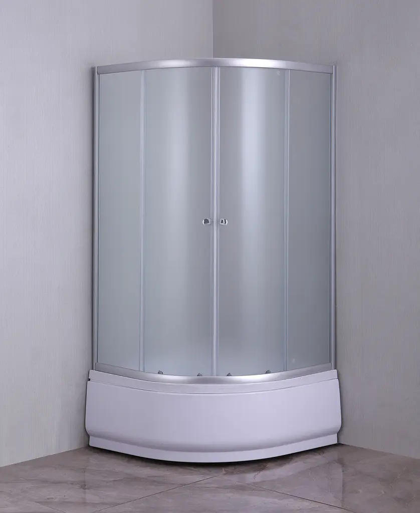 Душова кабіна з високим піддоном Mixxus Plain SCT01-90x90x195-FB Satin матове скло 4 мм MI6894, Універсальна, хром матовий - фото 5