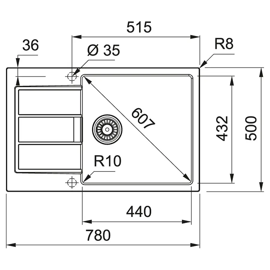 Кухонна мийка Franke Sirius 2.0 S2D 611-78 XL (143.0621.338) з тектонайта - врізна - Біла - фото 2