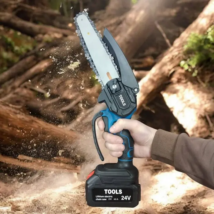 Акумуляторна ланцюгова міні пила SAW TOOL, безщітковий двигун, шина шість дюймів, два акумулятори, кейс - фото 3