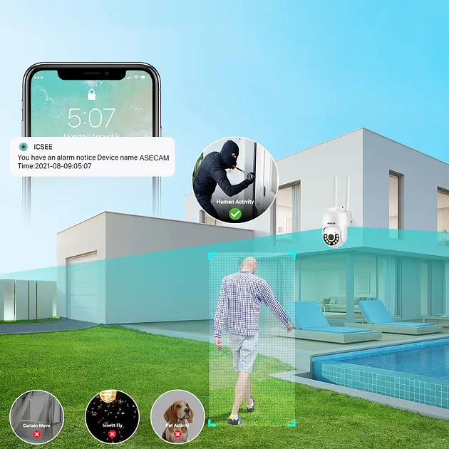 Камера видеонаблюдения XPRO PTZ Wi-Fi Outdoor Camera ICSEE 5MP 30 черная (MER-15337_1408) - фото 5