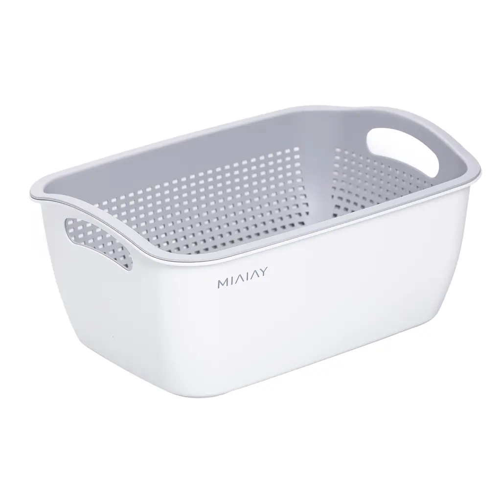 Корзина для мытья овощей и фруктов Yiwu пластиковая 29х5х21х11 см белая HP-45-6W - фото 5
