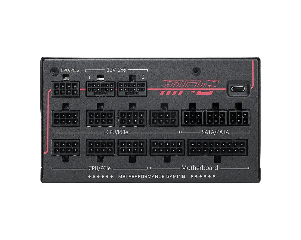 Блок живлення MSI MPG Ai1300TS PCIE5 80+ Titanium (MPG Ai1300TS PCIE5) Black - фото 3