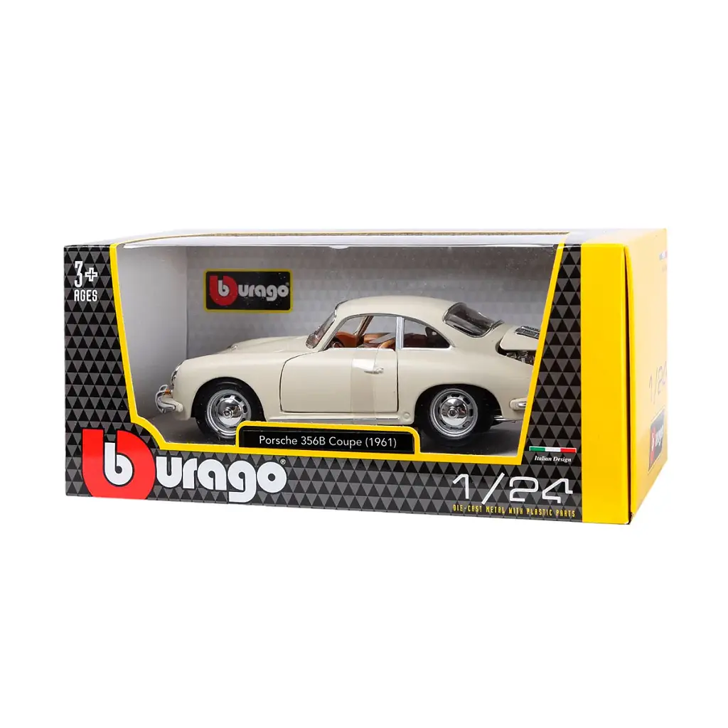 Автомодель - PORSCHE 356B (1961) (асорті слонова кістка, червоний, 1:24) - фото 3