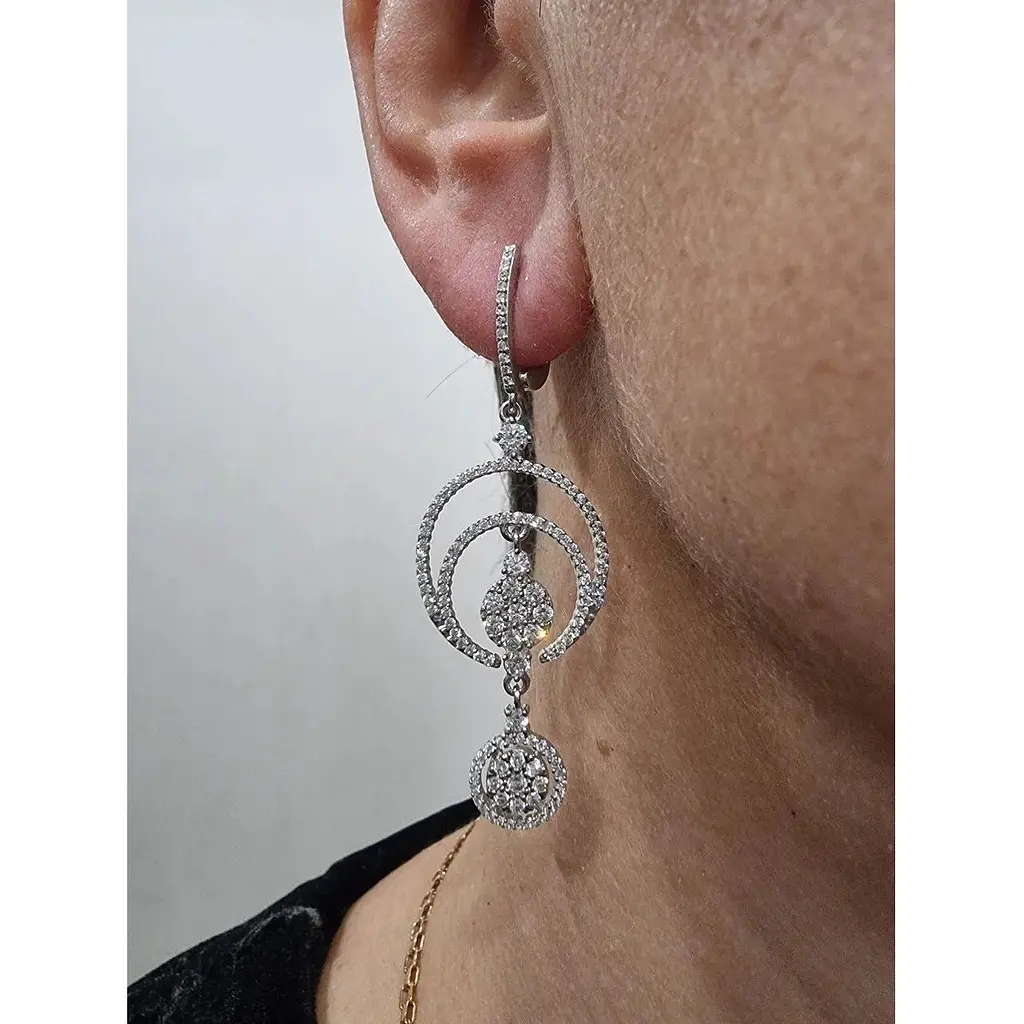 Серебряные серьги Qvaliz с фианитами. 902-00350 - фото 4