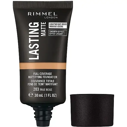 Тональна основа Rimmel Lasting Matte відтінок 203 (True Beige) 30 мл - фото 2