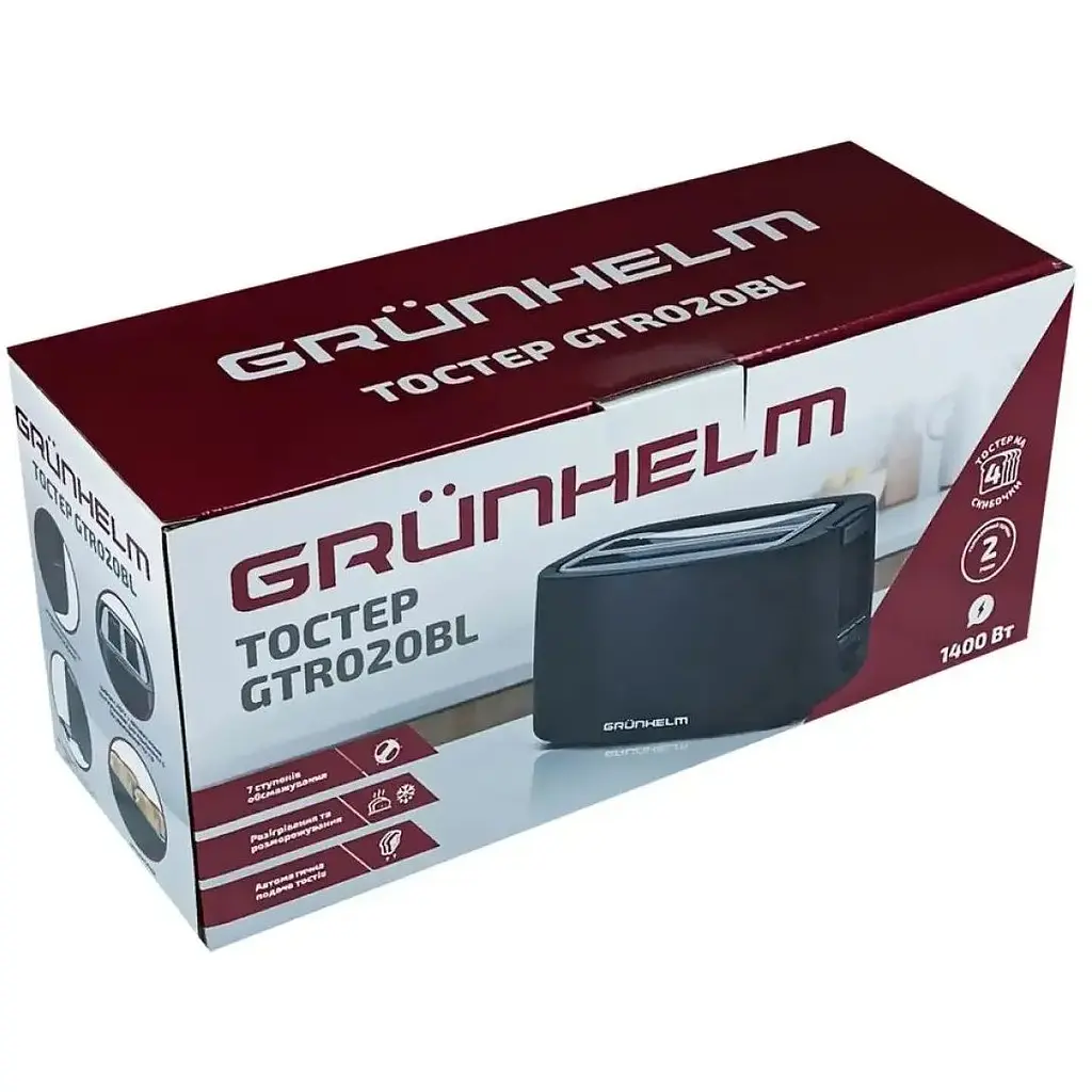 Тостер Grunhelm GTR020BL 1400 Вт черный (142686) - фото 5