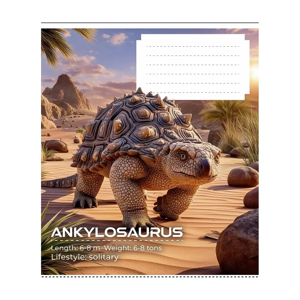 Зошит Школярик Dinosaurs 12 аркушів клітинка (012-3753K), в асортименті - фото 4