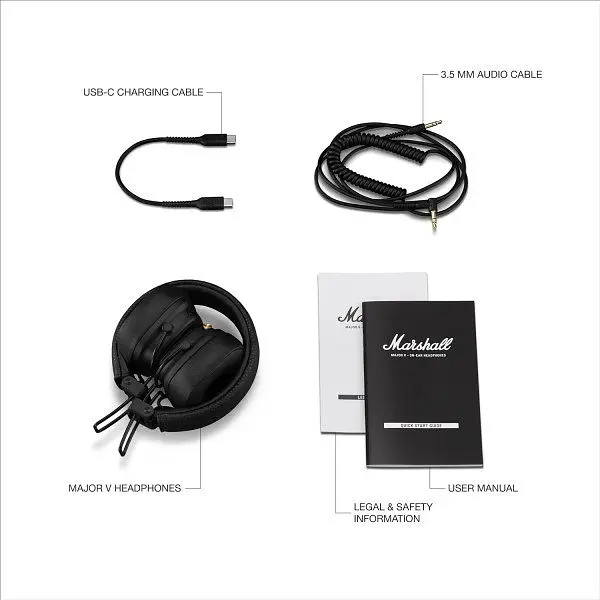 Навушники Marshall Major V Black Original (Підтримка офіційного додатку)(1006832) - фото 8
