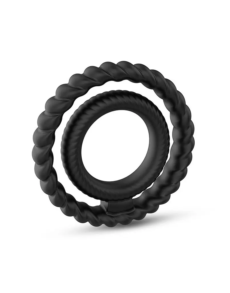 Подвійне ерекційне кільце Dorcel Dual Ring 5.7 см чорний - фото 2