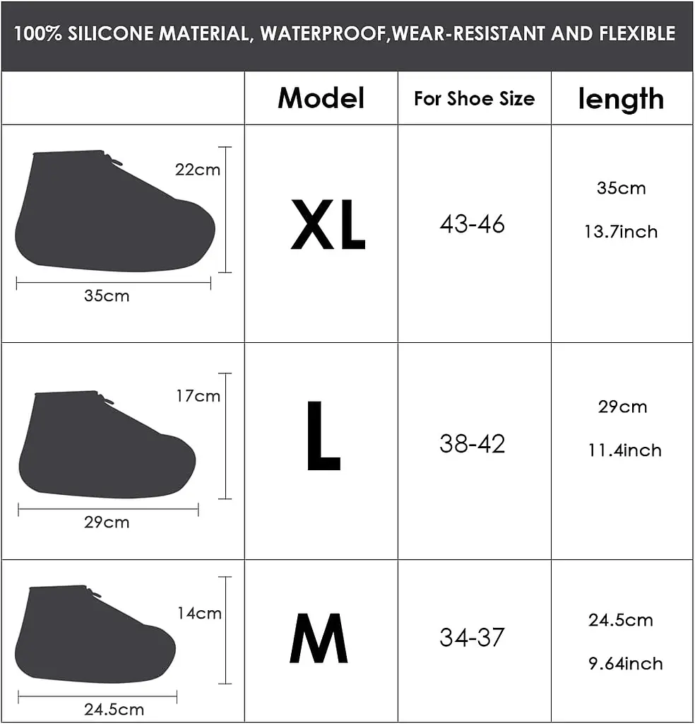 Бахилы на обувь силиконовые с застежкой LVR 016 L 38-42 Black (17554) - фото 6