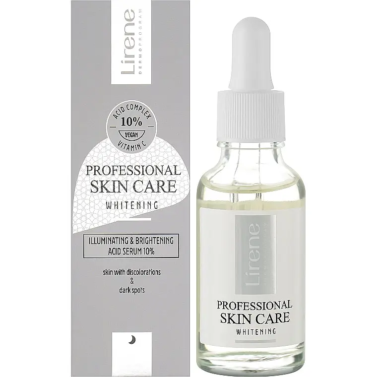 Відбілювальна кислотна сироватка для обличчя Lirene Whitening Serum 10%, 30 мл - фото 2