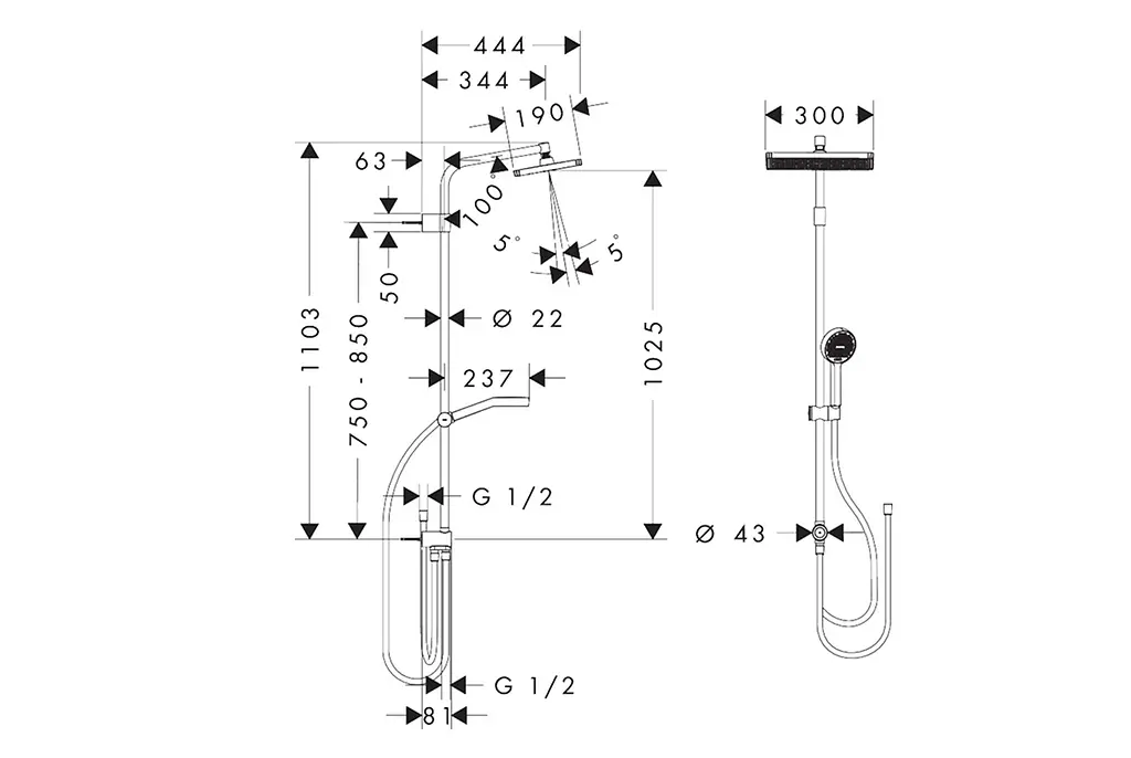 Душова система Hansgrohe Activera Q 290x180 1jet EcoSmart Reno chrome 28757000 - фото 3