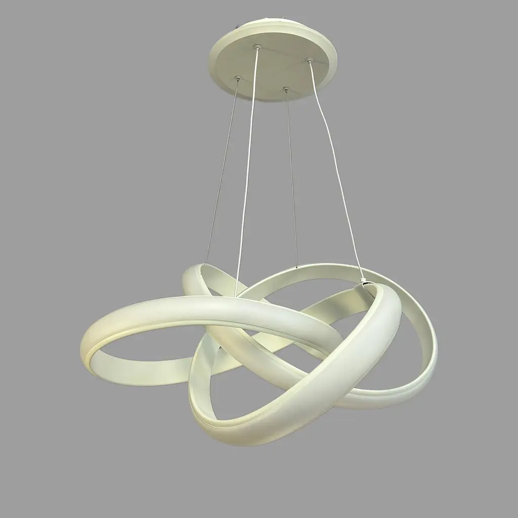 Сучасна підвісна LED люстра для вітальні Linisoln 9031-600 WH біла 215W 60 см 25-30 м2 - фото 2