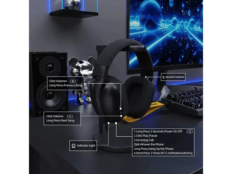 Навушники з мікрофоном Attack Shark L80 PRO Black - фото 5