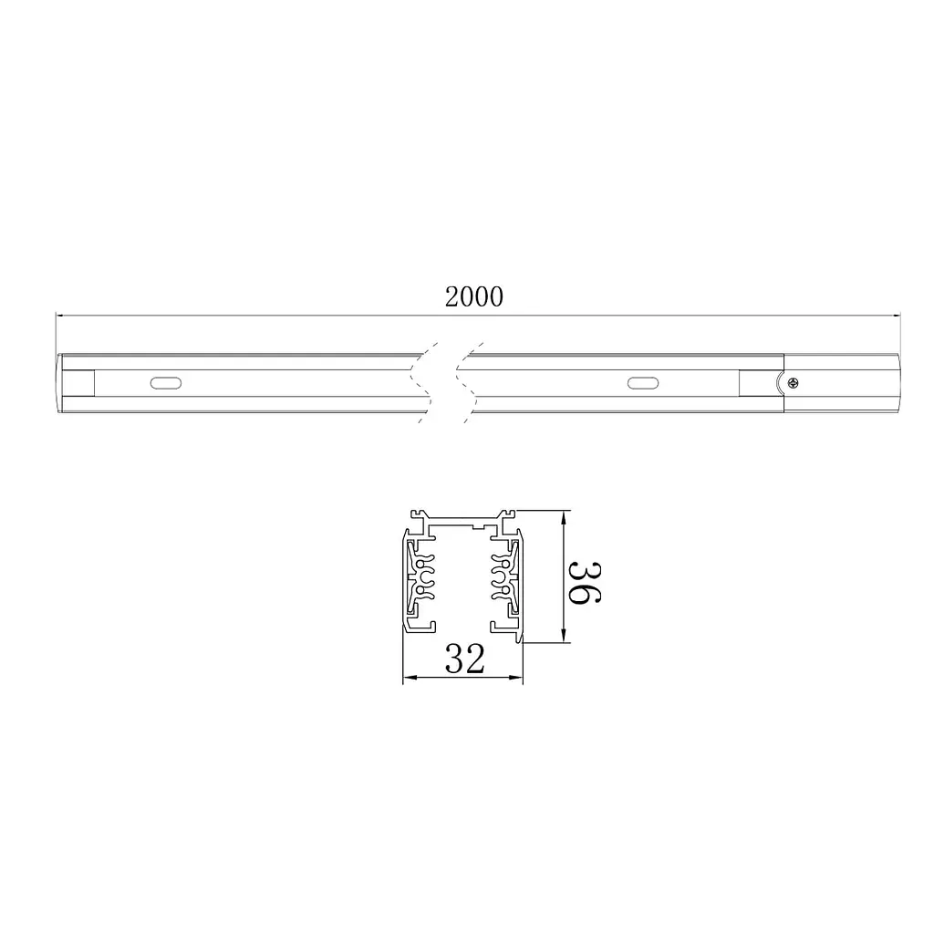 Шинопровід Ardero CAB1300 трифазний 2м чорний - фото 2