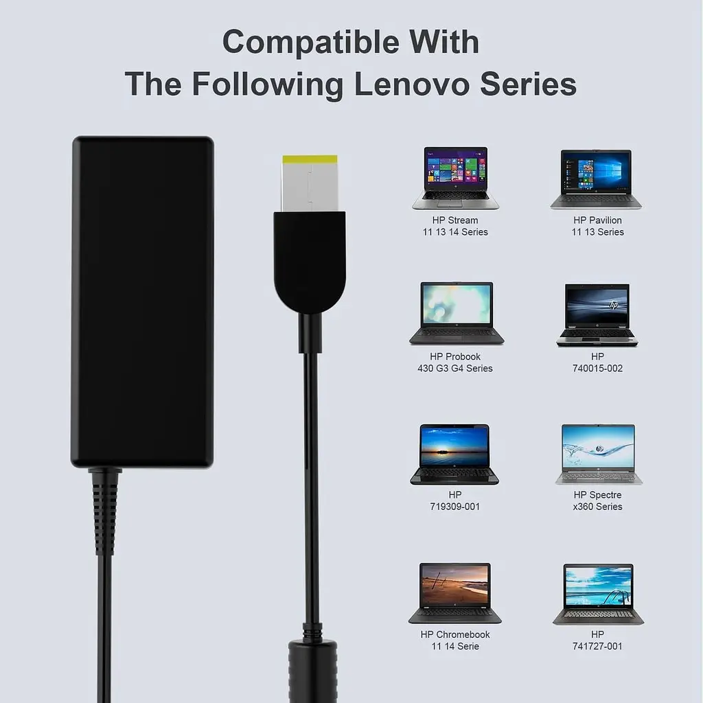 Зарядний пристрій ADLX65NCC3A потужністю 65 Вт для ноутбуків Lenovo Thinkpad X1 T430 T440 T450 T470S E550 E560 E570 G50 X240 - фото 5