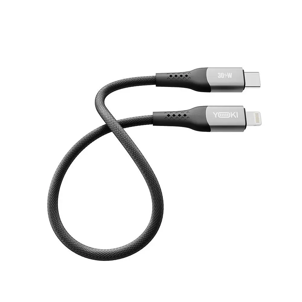Кабель для заряджання та обміну даними Yoki YK-SO15 SOLID Series 30W 3A/10V 0.25 м Чорний - фото 5