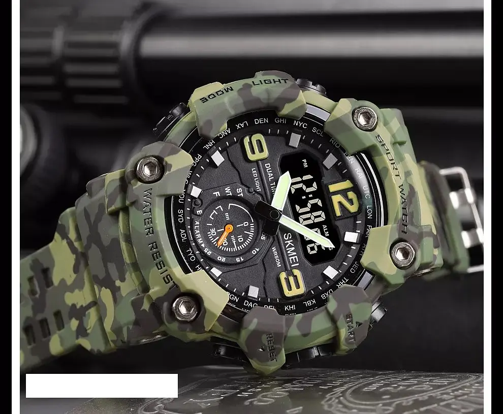 Наручний годинник чоловічий Skmei 1637 Army Green Camo, 1637CMGN (18441) - фото 4
