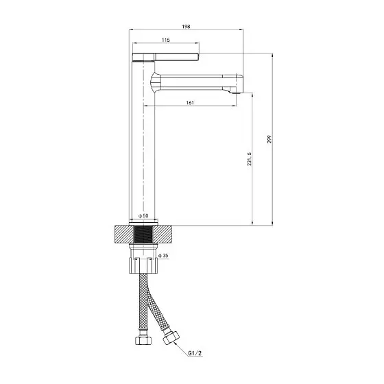 Змішувач для раковини Mixxus Premium Verdi 001 (NUT) HIGH (MI8241) - фото 2