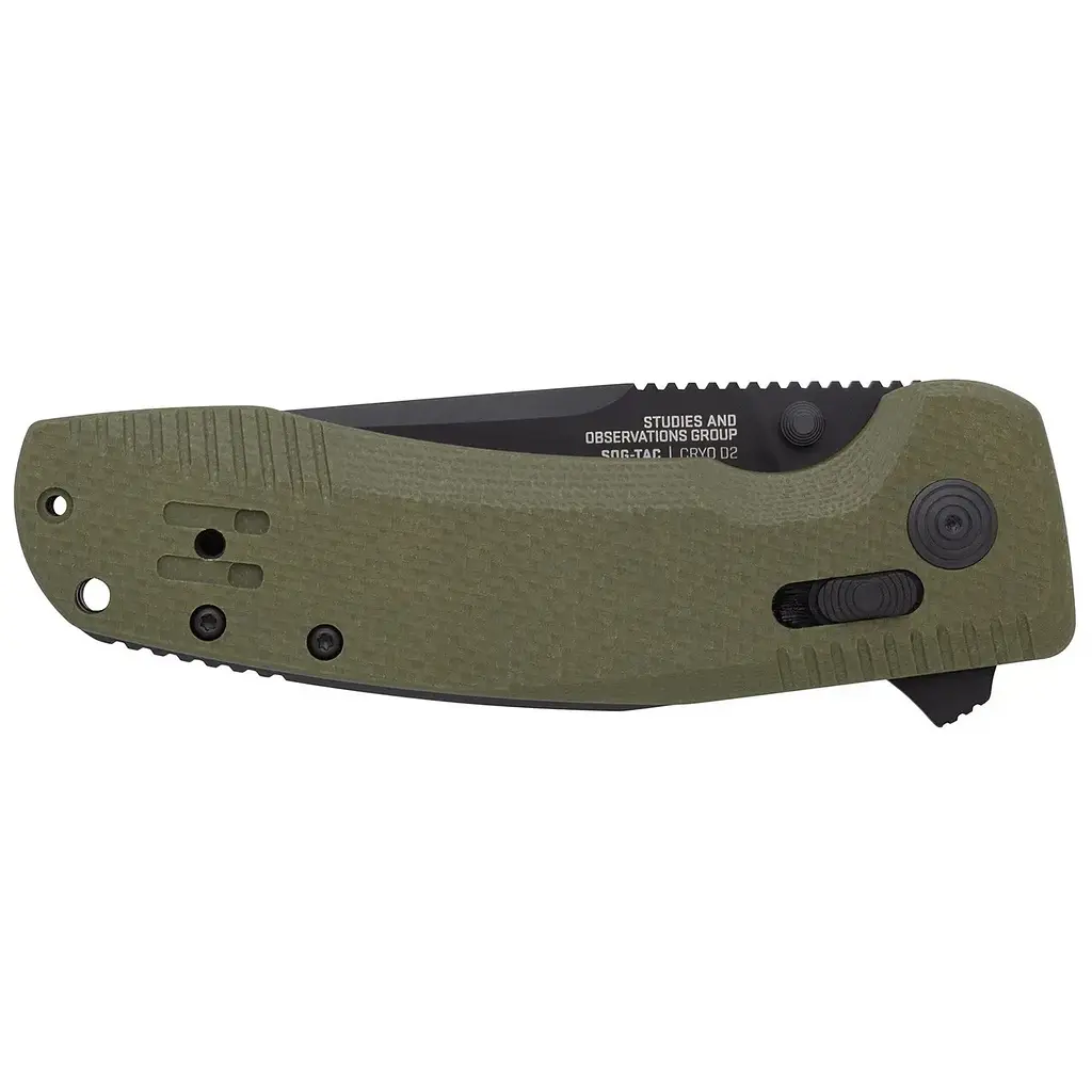 Нож складной SOG TAC XR Черный-Зеленый - фото 5