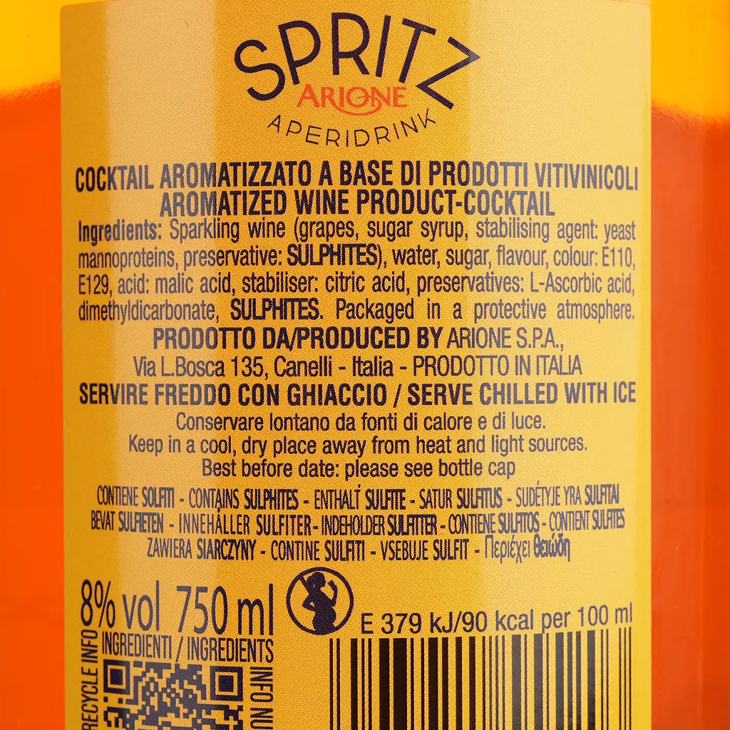 Напиток игристый винный Arione Spritz сладкий 0.75 л - фото 4