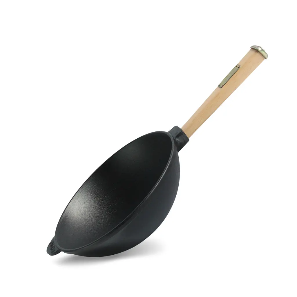 Сковорода Brizoll Wok чавунна зі скляною кришкою 26 см (W26H-6) - фото 4